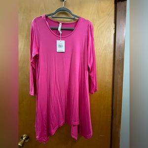 White Mark Makayla Pocket Tunic Top NWT Pink Size L